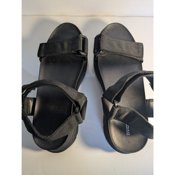 H&M DIVIDED Black Lug Platform Sandals Size EU 41 / US 9.5-10 - Picture 11 of 15
